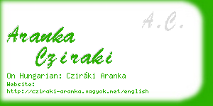 aranka cziraki business card